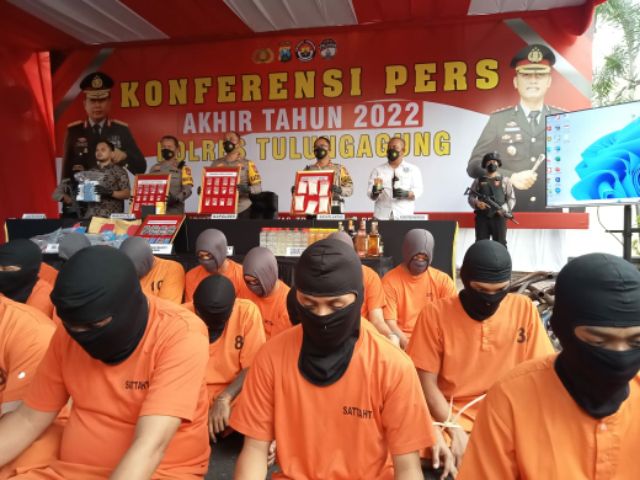 Polres Tulungagung Pamer Ungkap Ratusan Kasus Sepanjang 2022