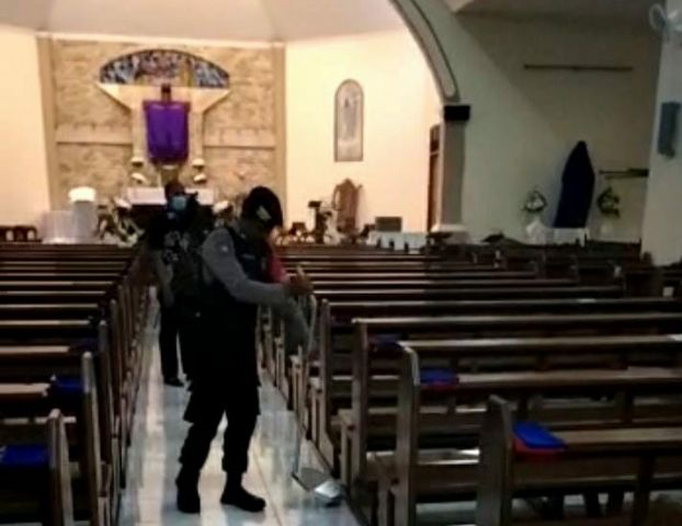 Sterilisasi Gereja, Polres Blitar Pastikan Perayaan Paskah Berjalan Aman