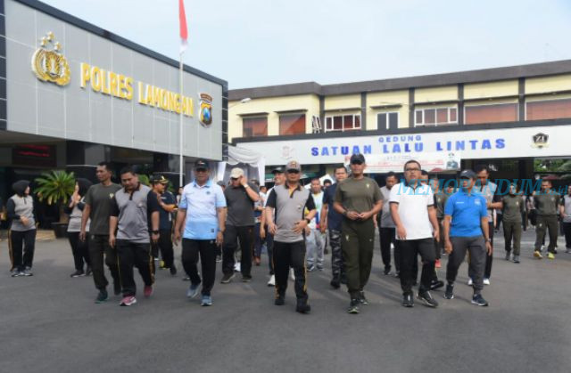 TNI dan Polri Olahraga Bersama, Kapolres Lamongan: Perkuat Sinergitas dan Soliditas