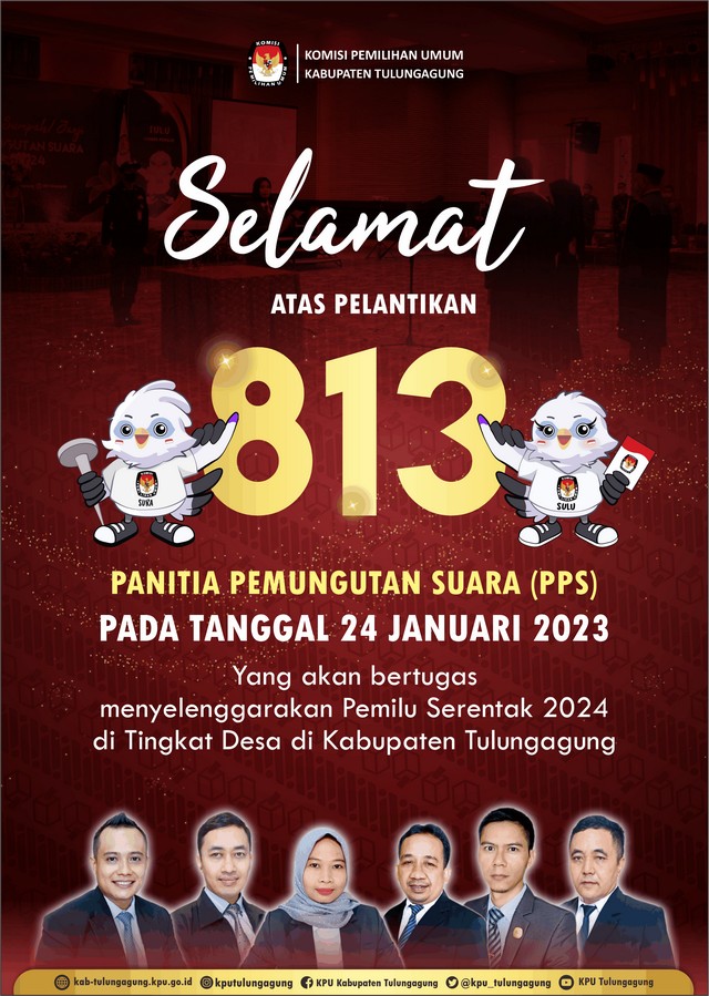 Selamat Atas Pelantikan 813 PPS Kabupaten Tulungagung