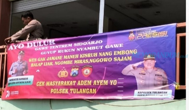 Polisi Sidoarjo Sebar Pesan Kamtibmas