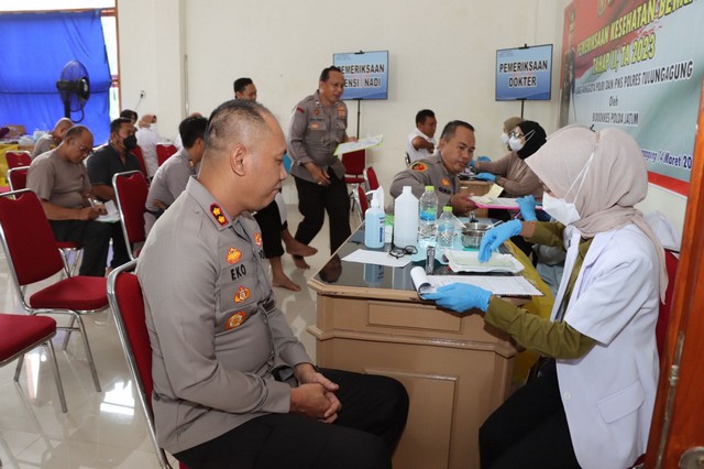 Pastikan Kondisi Kesehatan, Polres Tulungagung Gelar Rikkes Berkala