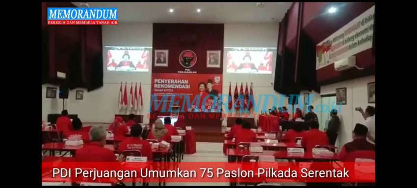 Video : PDI Perjuangan Umumkan 75 Paslon Pilkada Serentak 2020, Minus Surabaya