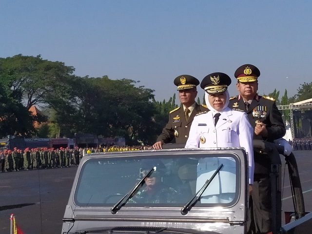 Gubernur Jatim Pimpin Upacara Peringatan HUT Ke-73 Bhayangkara di Lapangan Kodam V/Brawijaya