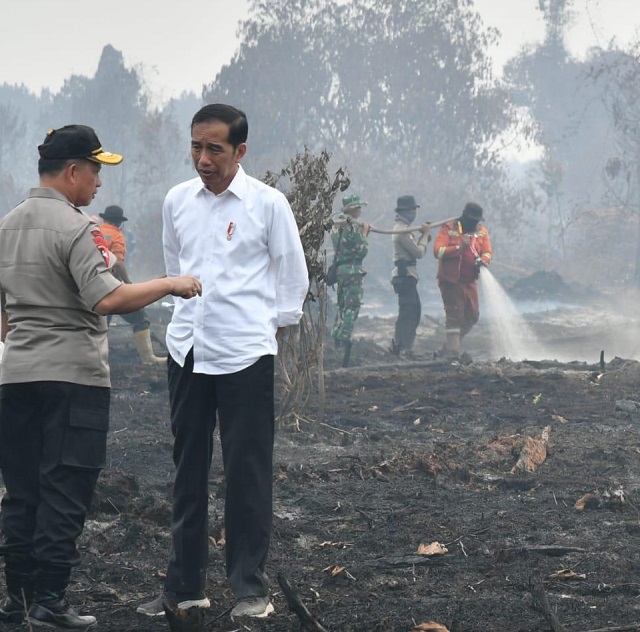 Kapolri Damping Presiden RI Meninjau Lokasi Karhutla di Riau