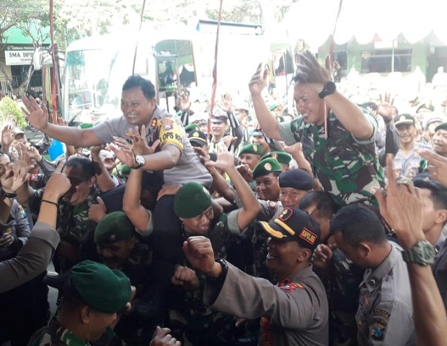 Rayakan HUT Ke-74 TNI, Polres Tulungagung Datangi Makodim