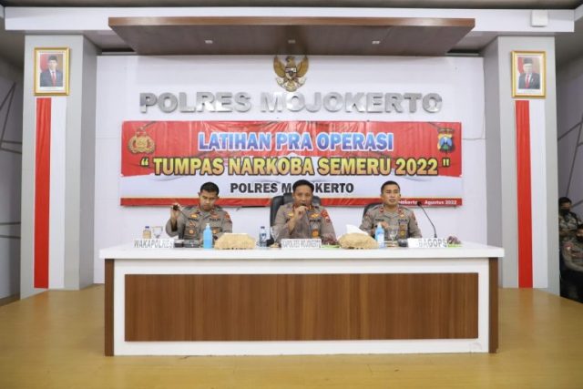 Polres Mojokerto Laksanakan Pra Operasi Tumpas Narkoba 2022