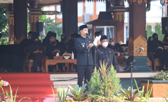 Peringati Hari Jadi Ke-77 Provinsi Jatim, Pemkab Mojokerto Gelar Upacara