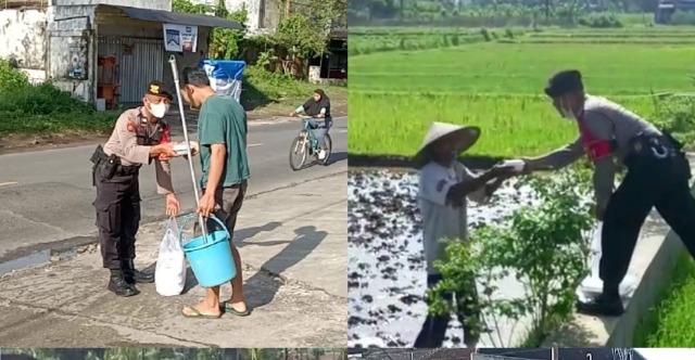 Polres Blitar Blusukan Salurkan Nasi Kotak pada Jumat Berkah