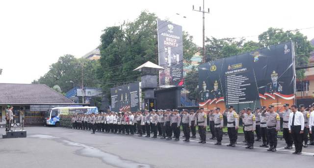 Jaga Harkamtibmas, TNI-Polri Apel Bersama di Mapolresta Malang Kota