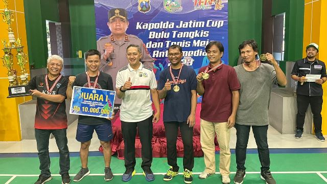 Tim Tenis Meja Kanal Satu Sabet Juara 1 Kapolda Jatim Cup 2023