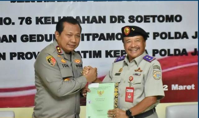 30 Tahun Bermasalah, Gedung Ditpamobvit Polda Jatim Kini Miliki Sertifikat