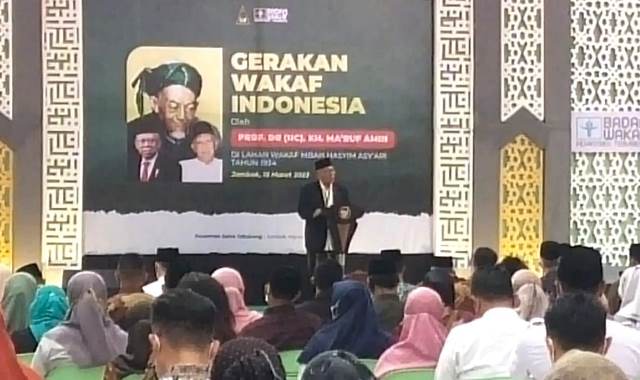 Wapres Ma’ruf Amin Luncurkan Gerakan Wakaf Indonesia di Tebuireng