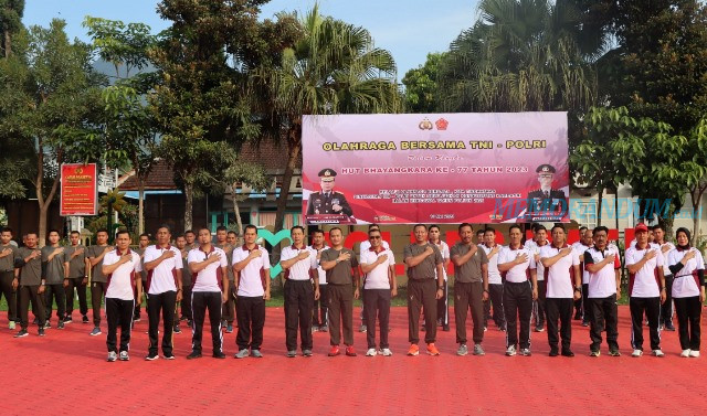 Pererat Silaturahmi, Polres Batu dan TNI Olahraga Bersama