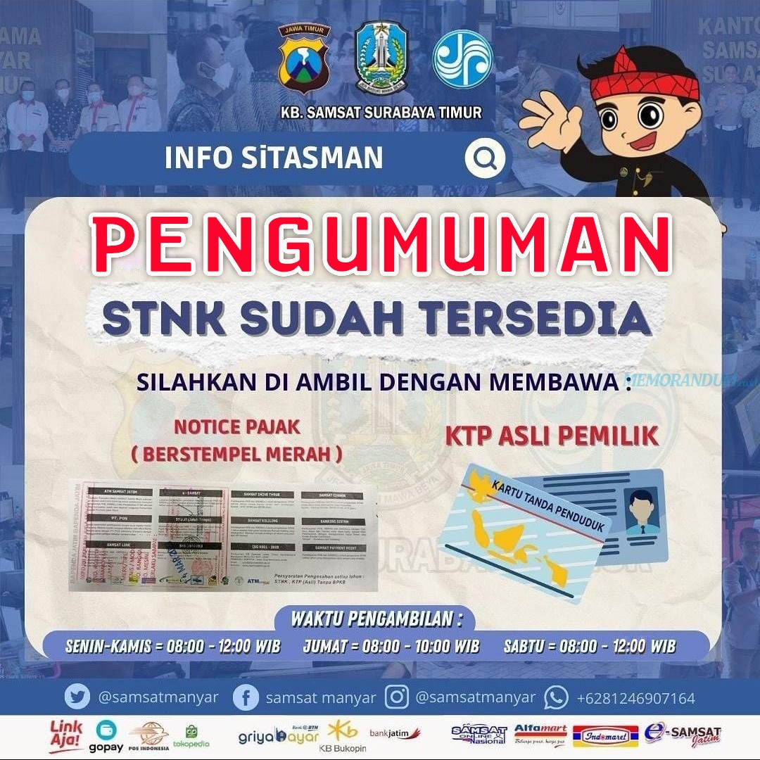 Paur Samsat Surabaya Timur AKP Firman Widyaputra Lukman Sumaatmadja, SIK MSi: STNK Sudah Bisa Diambil di Samsa