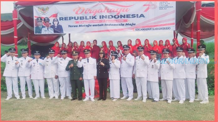 Upacara HUT RI Ke-78 Kecamatan Karangrejo Khidmat dan Lancar