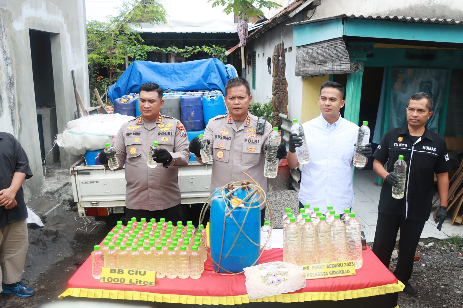 Gerebek Rumah Produksi Ciu di Sugihwaras, 1.000 Liter dan 1 Tersangka Diamankan