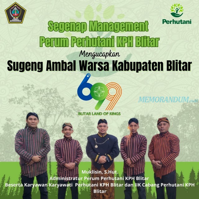 Perum Perhutani KPH Blitar Mengucapkan Hari Jadi Ke-699 Kabupaten Blitar