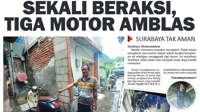 Sekali Beraksi Tiga Motor Amblas