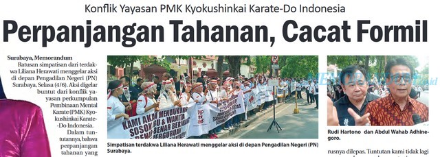 Konflik Yayasan PMK Kyokushinkai Karate-Do Indonesia: Perpanjangan Tahanan, Cacat Formil