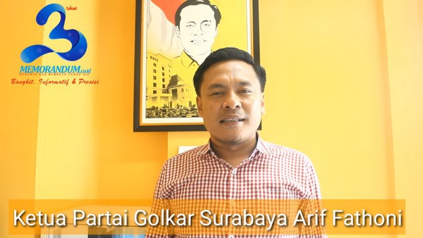 Ketua DPD Partai Golkar Surabaya Mengucapkan Selamat HUT ke-3 Memorandum