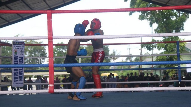Yonif Raider 509/BY/9/2 Kostrad Dukung Pelaksanaan Kick Boxing di Porprov Jatim 2022