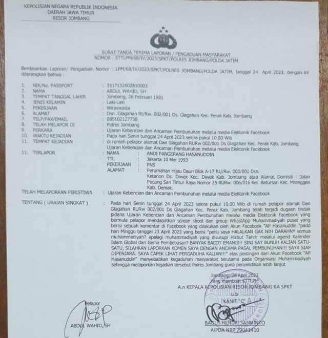 Pimpinan Daerah Muhammadiyah Bojonegoro Desak Polisi Tangkap Peneliti BRIN