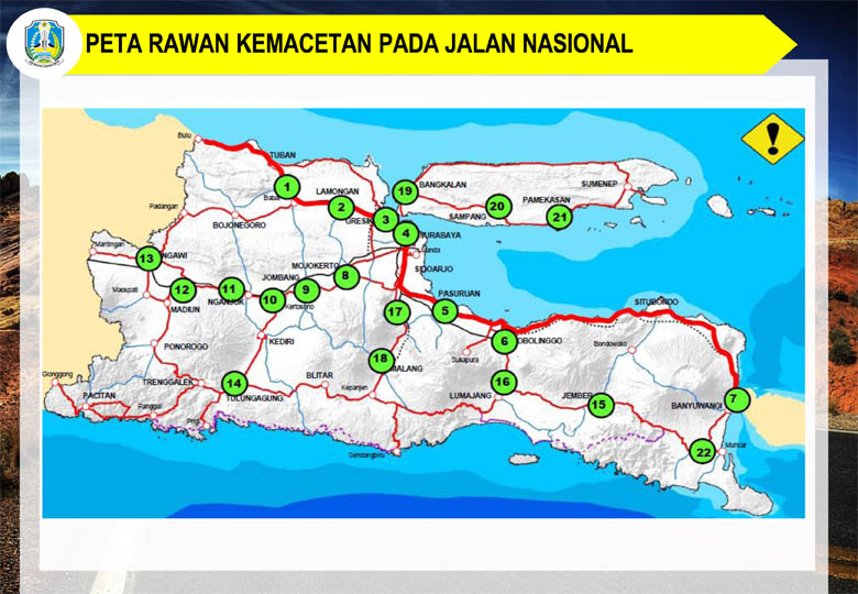 Peta Rawan Kemacetan Pada Jalan Nasional di Jawa Timur
