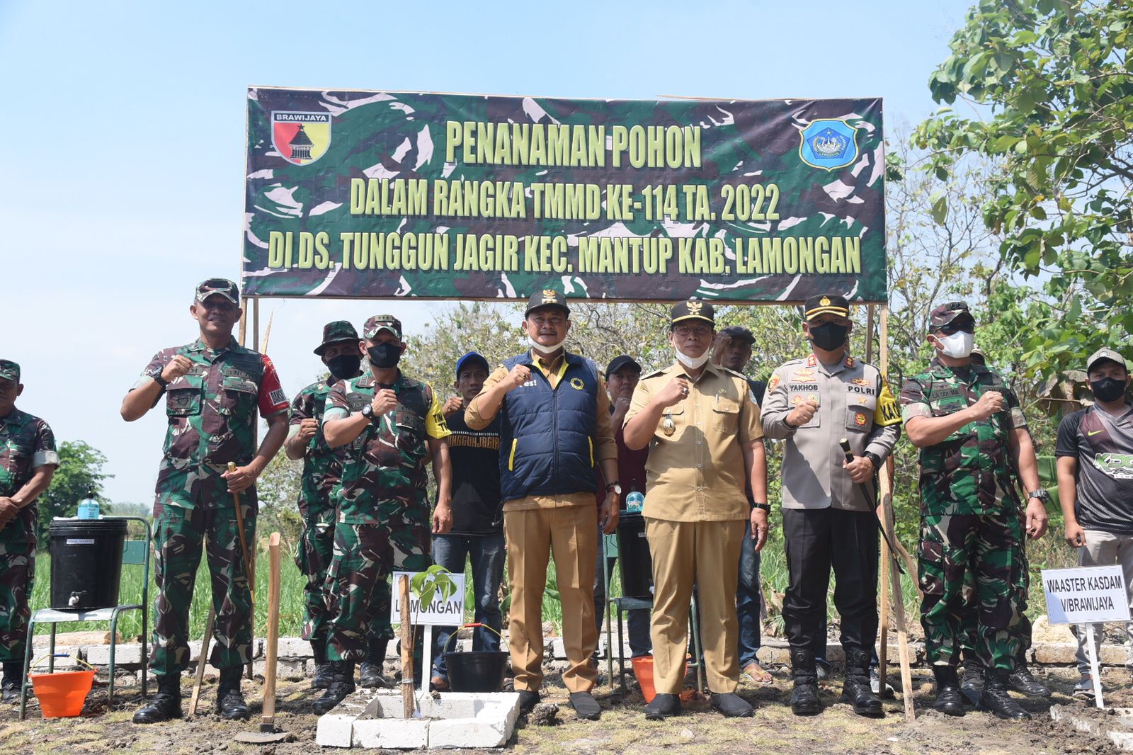 Kapolres Lamongan Bersama Forkopimda Sambut Tim Wasev PJO TMMD ke-144