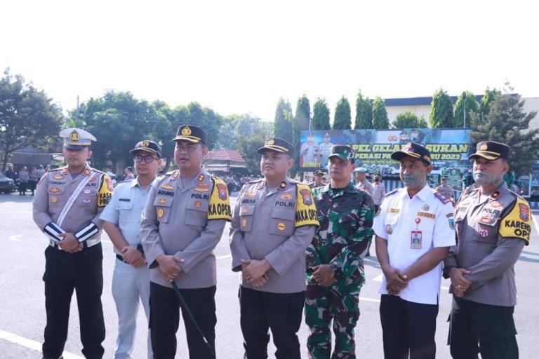 Polres Kediri Apel Gelar Pasukan Operasi Patuh Semeru 2023
