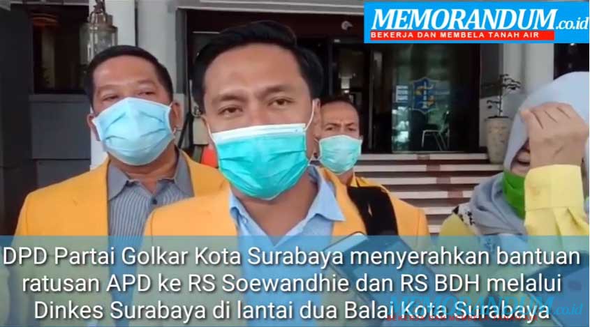 Video : DPD Partai Golkar Surabaya Serahkan Bantuan APD